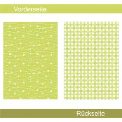 Blumig kariert hellegrün - Designpapier